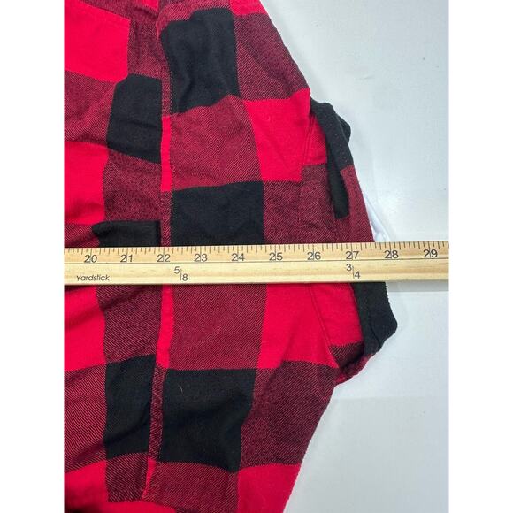 Hollister Womens Button Up Shirt Size XS Flannel Black Red Plaid Long Sleeve - Picture 9 of 10